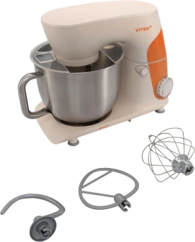 Миксер планетарный Vitek VT-PM0331 1800Вт кремовый/оранжевый - купить недорого с доставкой в интернет-магазине