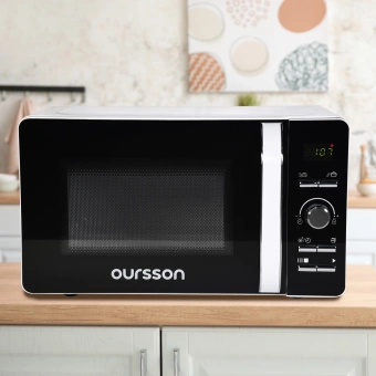 Микроволновая Печь Oursson MD2033/WH 20л. 700Вт белый/черный - купить недорого с доставкой в интернет-магазине