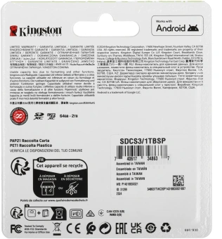 Флеш карта microSDXC 1TB Kingston SDCS3/1TBSP Canvas Select Plus V30 A1 w/o adapter - купить недорого с доставкой в интернет-магазине