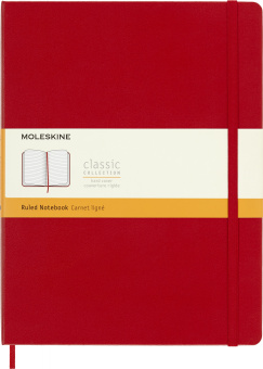 Блокнот Moleskine CLASSIC QP090F2 XLarge 190х250мм 192стр. линейка твердая обложка красный - купить недорого с доставкой в интернет-магазине