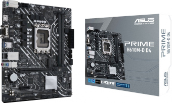 Материнская плата Asus PRIME H610M-D D4 Soc-1700 Intel H610 2xDDR4 mATX AC`97 8ch(7.1) GbLAN+VGA+HDMI - купить недорого с доставкой в интернет-магазине