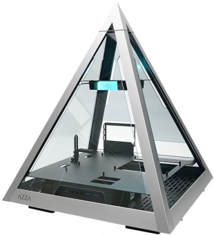 Корпус Azza Pyramid L черный/серебристый без БП ATX 6x120mm 2xUSB3.0 audio bott PSU - купить недорого с доставкой в интернет-магазине