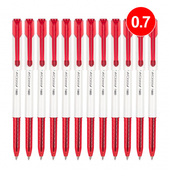 Ручка шариков. Deli Arrow EQ23-RD белый/красный d=0.7мм красн. черн. (1шт) - купить недорого с доставкой в интернет-магазине