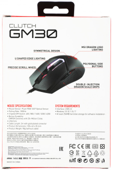 Мышь MSI Clutch GM30 черный оптическая 6200dpi USB 6but (S12-0401850-D22) - купить недорого с доставкой в интернет-магазине