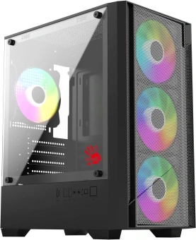 Корпус Bloody CC-124 черный без БП mATX 8x120mm 2xUSB2.0 1xUSB3.0 audio bott PSU - купить недорого с доставкой в интернет-магазине