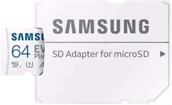 Флеш карта microSDXC 64GB Samsung MB-MC64SA EVO Plus + adapter - купить недорого с доставкой в интернет-магазине
