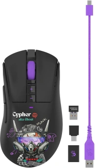 Мышь A4Tech Bloody R73 Pro черный/рисунок оптическая 26000dpi беспров. USB/USB-C 7but (R73 PRO CYPHER GHOST) - купить недорого с доставкой в интернет-магазине