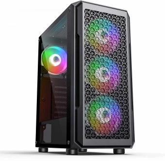 Корпус Accord 3338 черный без БП ATX 1xUSB2.0 1xUSB3.0 audio bott PSU - купить недорого с доставкой в интернет-магазине