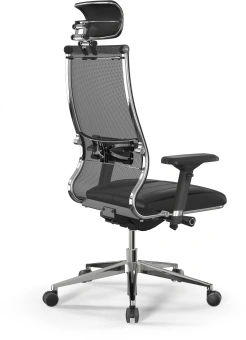 Кресло Метта Samurai SL-3 черный сиденье черный сетка с подголов. крестов. металл хром - купить недорого с доставкой в интернет-магазине