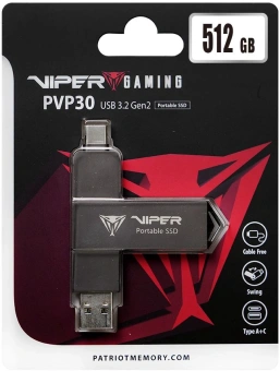 Накопитель SSD Patriot USB3.2 Gen2 512GB PVP30512G28UDG Viper PVP30 2.5" черный - купить недорого с доставкой в интернет-магазине