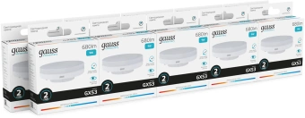 Лампа светодиодная Gauss Elementary 9Вт цок.:GX53 таблетка 220B св.свеч.бел.нейт. Tablet (упак.:10шт) (83829) - купить недорого с доставкой в интернет-магазине