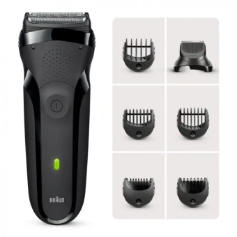 Бритва сетчатая Braun Series 3 300BT реж.эл.:3 питан.:аккум. черный - купить недорого с доставкой в интернет-магазине