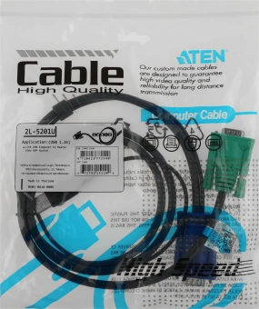 Кабель Aten 2L-5201U stranded черный - купить недорого с доставкой в интернет-магазине