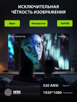 Проектор Cactus CS-PRM.07B.Full HD LCD 3200Lm LS 320Lm ANSI (1920x1080) 1500:1 ресурс лампы:50000часов 1xUSB typeA 3xHDMI 1.16кг - купить недорого с доставкой в интернет-магазине