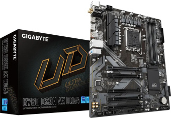 Материнская плата Gigabyte B760 DS3H AX DDR4 Soc-1700 Intel B760 4xDDR4 ATX AC`97 8ch(7.1) GbLAN RAID+HDMI+DP - купить недорого с доставкой в интернет-магазине