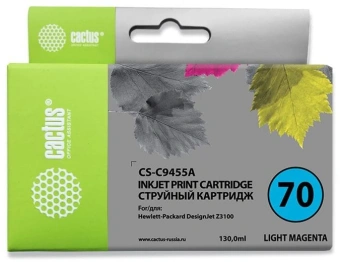 Картридж струйный Cactus CS-C9455A №70 св.пурп.пигм. (130мл) для HP DJ Z3100 с чипом - купить недорого с доставкой в интернет-магазине