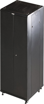 Шкаф коммутационный Lanmaster (TWT-CBB-42U-6X8-P1) напольный 42U 600x800мм пер.дв.перфор. задн.дв.перфор.2-хст. 2 бок.пан. 800кг черный 726мм 92кг 2055мм IP20 металл - купить недорого с доставкой в интернет-магазине