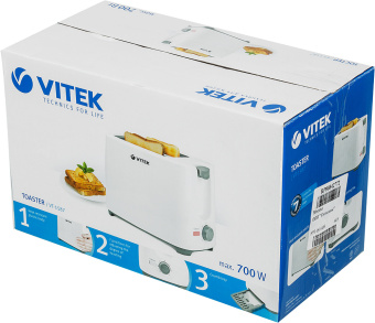 Тостер Vitek VT-1587 700Вт белый - купить недорого с доставкой в интернет-магазине