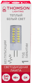 Лампа светодиодная Thomson TH-B4226 4Вт цок.:G4 капсул. 12B св.свеч.бел.теп. (упак.:1шт) - купить недорого с доставкой в интернет-магазине