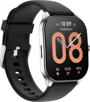Смарт-часы Amazfit Pop 3S A2318 1.96" AMOLED корп.серебристый рем.черный (1746287) - купить недорого с доставкой в интернет-магазине