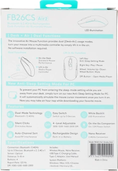 Мышь A4Tech Fstyler FB26CS Air2 серый/черный оптическая 2000dpi silent беспров. BT/Radio USB для ноутбука 4but (FB26CS AIR2 SMOKY GREY) - купить недорого с доставкой в интернет-магазине