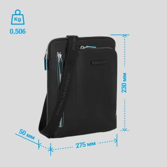Сумка Piquadro Blue Square CA1816B2/N черная натур.кожа - купить недорого с доставкой в интернет-магазине