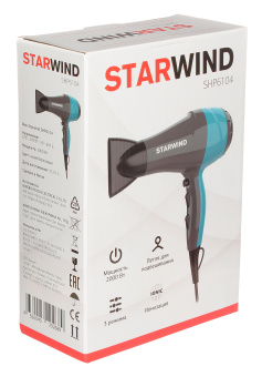 Фен Starwind SHP6104 2000Вт серый/голубой - купить недорого с доставкой в интернет-магазине