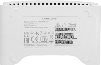 Роутер беспроводной Mercusys MB110-4G N300 10/100BASE-TX/4G cat. 4 белый - купить недорого с доставкой в интернет-магазине