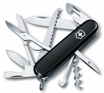 Нож перочинный Victorinox Huntsman (1.3713.3) 91мм 15функц. черный карт.коробка - купить недорого с доставкой в интернет-магазине