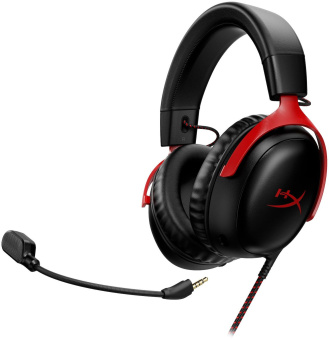Наушники с микрофоном HyperX Cloud III черный/красный 1.2м мониторные оголовье (727A9AA) - купить недорого с доставкой в интернет-магазине