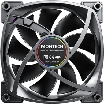 Вентилятор для корпуса Montech AX120 ARGB 120х120x25 черный 4-pin 27дБ (упак.:3шт) (AX120 PWM BLACK 3 IN 1) Ret - купить недорого с доставкой в интернет-магазине