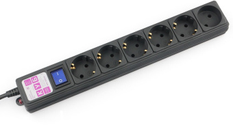 Сетевой фильтр Powercube SPG6-B-3M 3м (6 розеток) черный (коробка) - купить недорого с доставкой в интернет-магазине