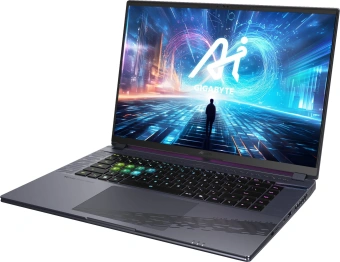 Ноутбук Gigabyte Aorus 16X Core i7 14650HX 16Gb SSD1Tb NVIDIA GeForce RTX4070 8Gb 16" IPS QHD+ (2560x1600) Windows 11 Home grey WiFi BT Cam (ASG-53KZC54SH) - купить недорого с доставкой в интернет-магазине