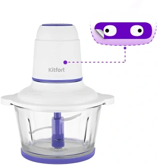 Измельчитель электрический Kitfort КТ-3050-1 1.5л. 400Вт белый/фиолетовый - купить недорого с доставкой в интернет-магазине