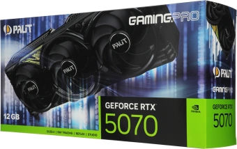 Видеокарта Palit PCI-E 5.0 PA-RTX5070 GAMINGPRO NVIDIA GeForce RTX 5070 12Gb 192bit GDDR7 2325/28000 HDMIx1 DPx3 HDCP Ret - купить недорого с доставкой в интернет-магазине