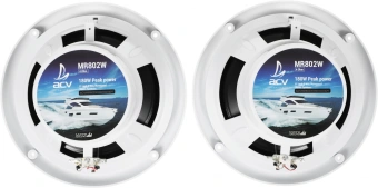 Колонки автомобильные ACV Marine MR802 80Вт 90дБ 4Ом 20см (8дюйм) (ком.:2кол.) коаксиальные двухполосные - купить недорого с доставкой в интернет-магазине