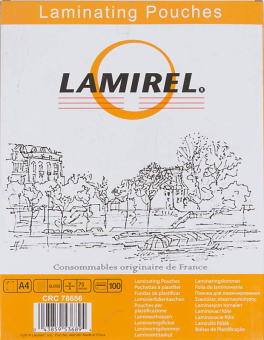 Пленка для ламинирования Fellowes 75мкм A4 (100шт) глянцевая 216x303мм Lamirel (LA-78656) - купить недорого с доставкой в интернет-магазине