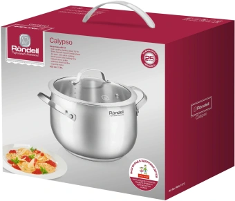 Кастрюля Rondell Calypso RDS-1672 5.8л. d=22см (с крышкой) стальной - купить недорого с доставкой в интернет-магазине
