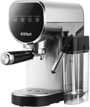 Кофеварка рожковая Kitfort КТ-7692 1360Вт нержавеющая сталь/черный - купить недорого с доставкой в интернет-магазине