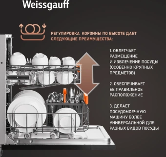 Посудомоечная машина встраив. Weissgauff BDW 4525 D Infolight узкая - купить недорого с доставкой в интернет-магазине