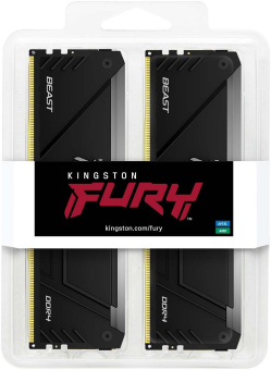 Память DDR4 2x32GB 3600MHz Kingston KF436C18BB2AK2/64 Fury Beast Black RGB RTL Gaming PC4-28800 CL18 DIMM 288-pin 1.35В dual rank с радиатором Ret - купить недорого с доставкой в интернет-магазине