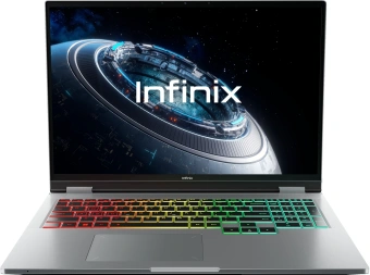 Ноутбук Infinix GTBook GL614 Core i5 13420H 16Gb SSD512Gb NVIDIA GeForce RTX 5060 8Gb 16" IPS 2K (2560x1600) FreeDOS silver WiFi BT Cam (71005000135) - купить недорого с доставкой в интернет-магазине
