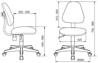 Кресло детское Бюрократ KD-4 зеленый карандаши крестов. пластик - купить недорого с доставкой в интернет-магазине