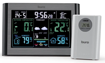 Погодная станция Buro BU-WSH114-COLOR черный - купить недорого с доставкой в интернет-магазине