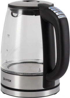 Чайник электрический Vitek VT-8828 1.7л. 2200Вт серебристый корпус: стекло/металл - купить недорого с доставкой в интернет-магазине