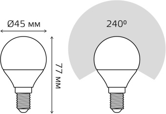 Лампа светодиодная Gauss 6.5Вт цок.:E14 шар 220B св.свеч.бел.теп. (упак.:1шт) (105101107) - купить недорого с доставкой в интернет-магазине