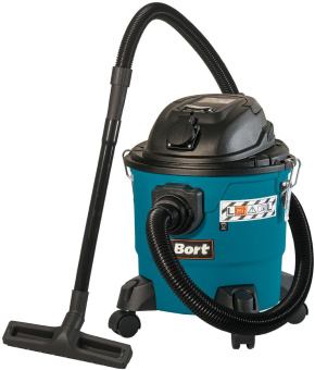 Строительный пылесос Bort BSS-1215-P 1200Вт (уборка: сухая/влажная) синий - купить недорого с доставкой в интернет-магазине