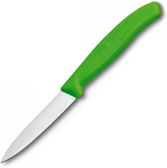 Нож кухонный Victorinox Swiss Classic (6.7606.L114) стальной для чистки овощей и фруктов лезв.80мм прямая заточка салатовый - купить недорого с доставкой в интернет-магазине