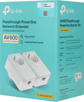 Сетевой адаптер HomePlug AV TP-Link TL-PA4010P KIT AV600 Fast Ethernet - купить недорого с доставкой в интернет-магазине