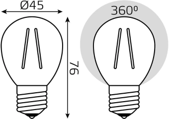 Лампа филам. Gauss Filament 8Вт цок.:E27 шар (упак.:1шт) (52218) - купить недорого с доставкой в интернет-магазине